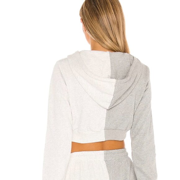 Revolve Renna Cropped Hoodie superdown Grey/ White Mult M Brand New Worn Once - Picture 2 of 6